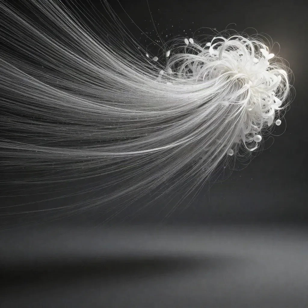 Silver filaments bloom in graphite space, with calm open lower space for copy.